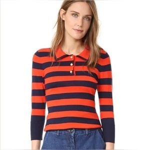 Frame Rugby Striped Wool and Cashmere Top